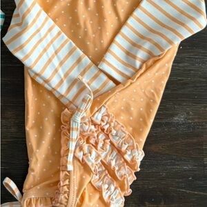 Ruffle Butts Orange and White One Piece Swimsuit
